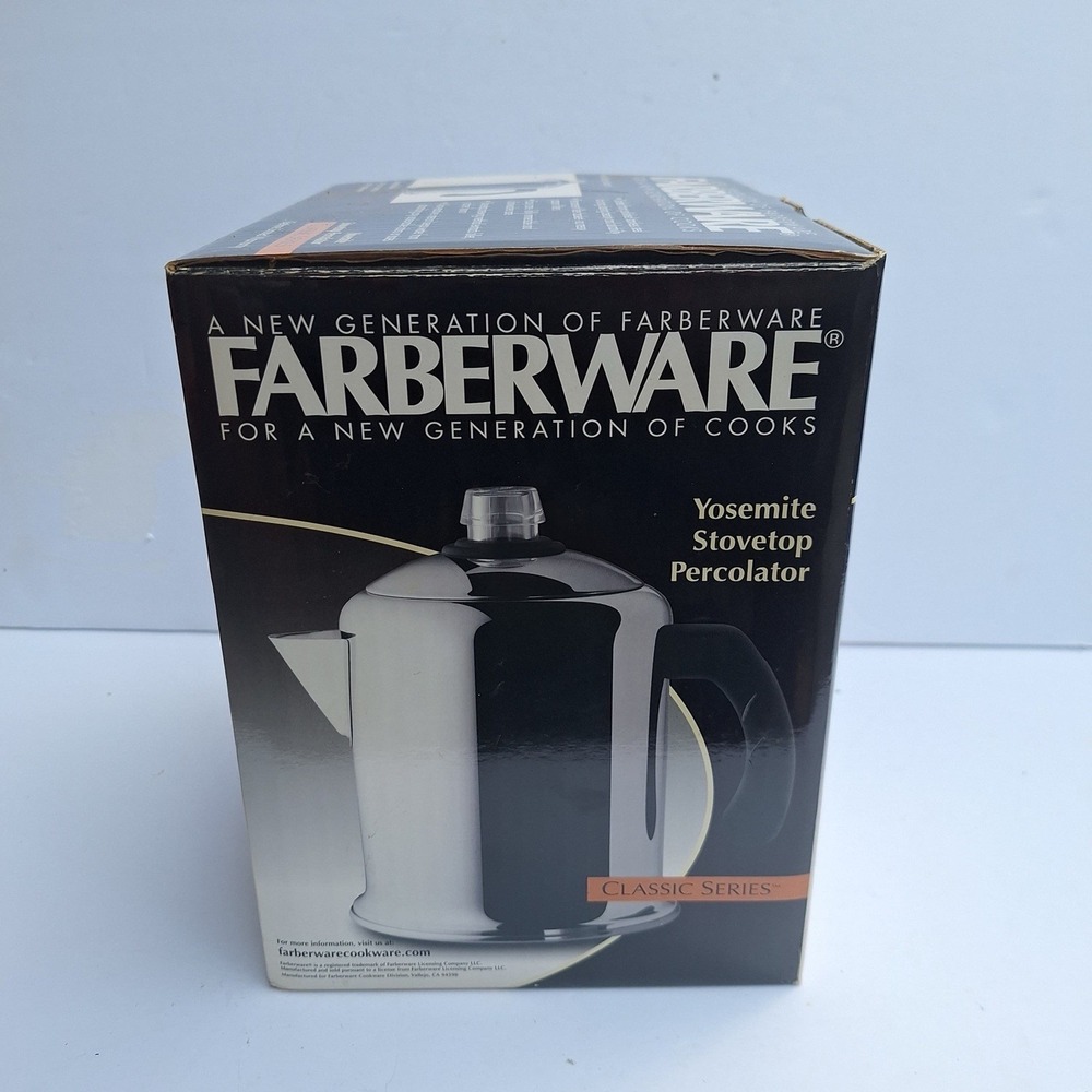 Farberware Yosemite Stovetop Percolator Stainless Steel 4-8 Cup Classic Series